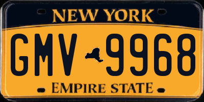 NY license plate GMV9968
