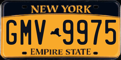 NY license plate GMV9975