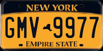 NY license plate GMV9977