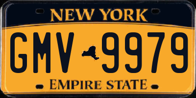 NY license plate GMV9979