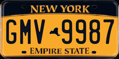 NY license plate GMV9987