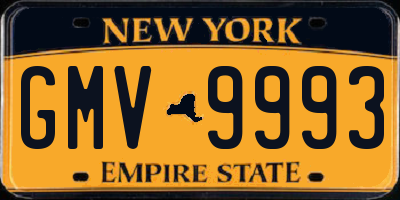 NY license plate GMV9993