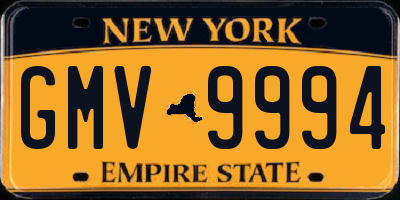 NY license plate GMV9994