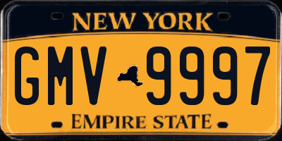NY license plate GMV9997
