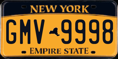 NY license plate GMV9998