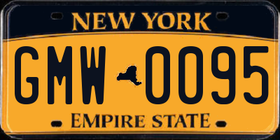 NY license plate GMW0095