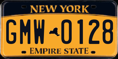 NY license plate GMW0128