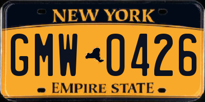 NY license plate GMW0426