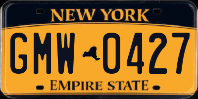 NY license plate GMW0427