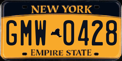NY license plate GMW0428