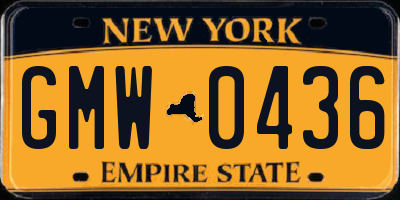NY license plate GMW0436