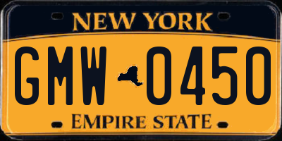 NY license plate GMW0450