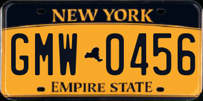 NY license plate GMW0456
