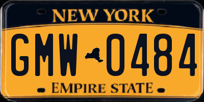 NY license plate GMW0484