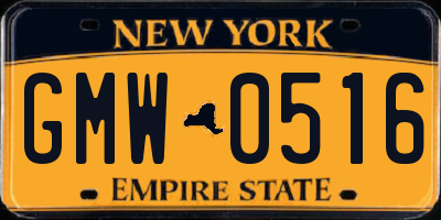 NY license plate GMW0516