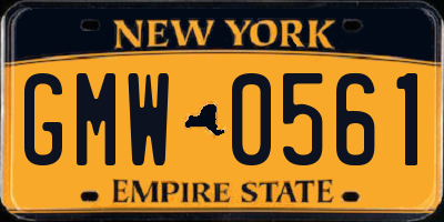 NY license plate GMW0561