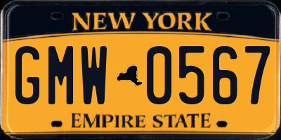 NY license plate GMW0567