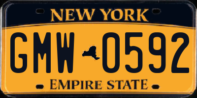 NY license plate GMW0592