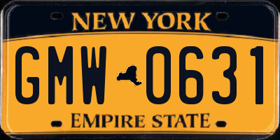 NY license plate GMW0631