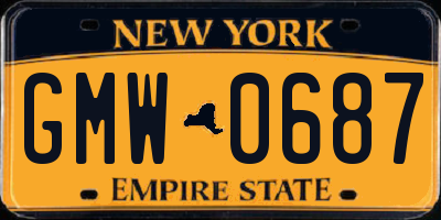 NY license plate GMW0687