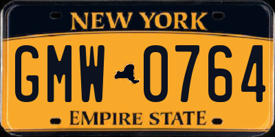 NY license plate GMW0764