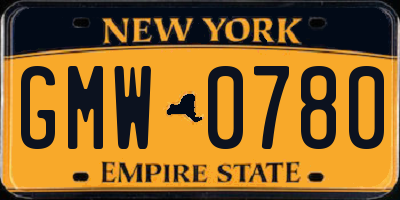 NY license plate GMW0780