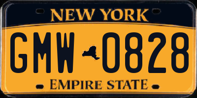 NY license plate GMW0828