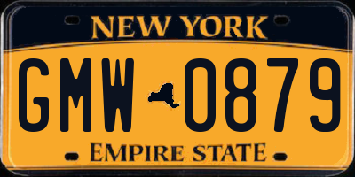 NY license plate GMW0879
