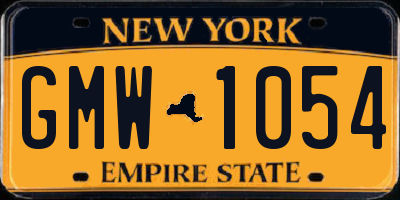 NY license plate GMW1054