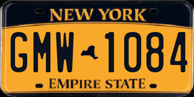 NY license plate GMW1084