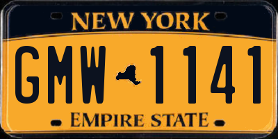 NY license plate GMW1141