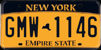 NY license plate GMW1146