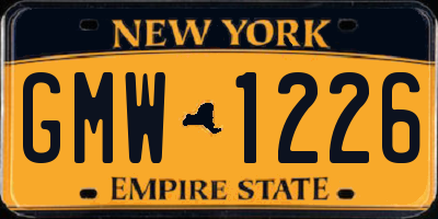 NY license plate GMW1226