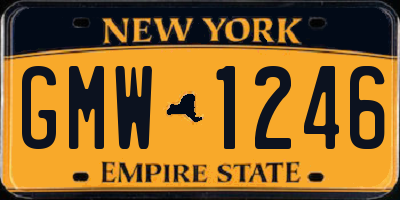 NY license plate GMW1246