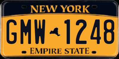 NY license plate GMW1248