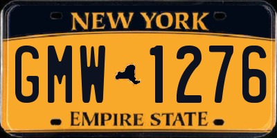 NY license plate GMW1276