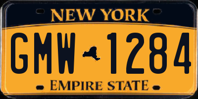 NY license plate GMW1284