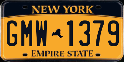 NY license plate GMW1379