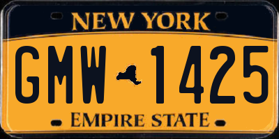 NY license plate GMW1425