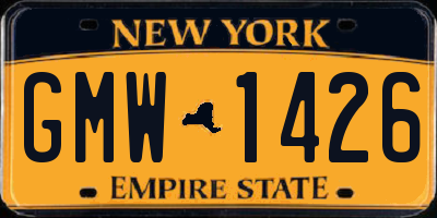NY license plate GMW1426