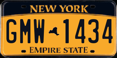 NY license plate GMW1434