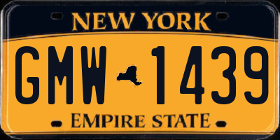 NY license plate GMW1439