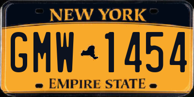 NY license plate GMW1454