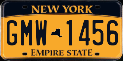 NY license plate GMW1456