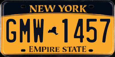 NY license plate GMW1457
