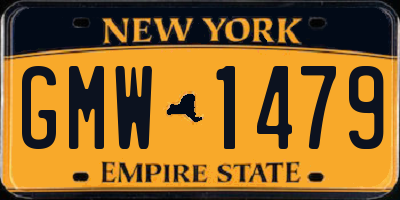 NY license plate GMW1479