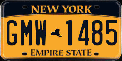 NY license plate GMW1485