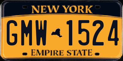 NY license plate GMW1524