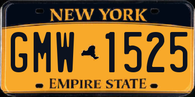 NY license plate GMW1525