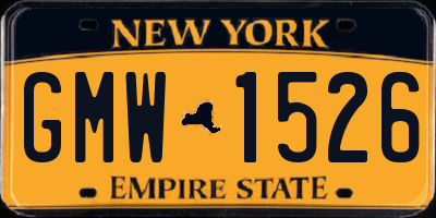 NY license plate GMW1526